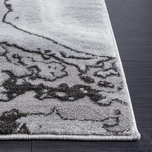 SAFAVIEH Craft Collection Runner Rug - 2'3" x 8', Grey & Dark Grey, Modern Abstract Design, Non-Shedding & Easy Care, Ideal for High Traffic Areas in Living Room, Bedroom (CFT854F) in Kuwait