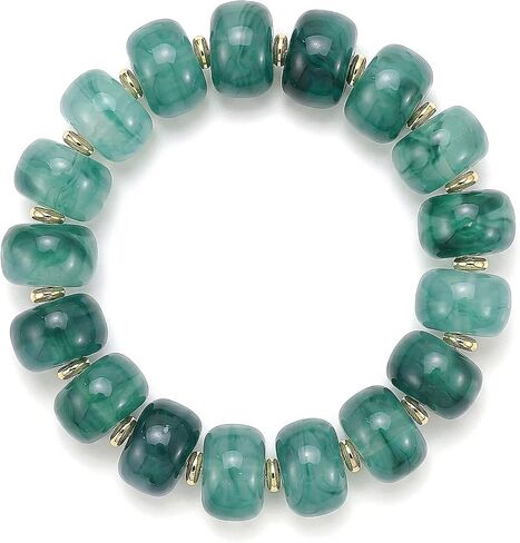 SHERLOVE Beaded Bracelets for Women Chunky Statement Resin Beaded Elastic-Stretch Bracelet Women Boho Summer Beach Vacation Jewelry Gifts in Saudi Arabia