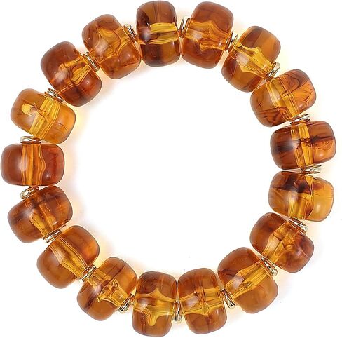 SHERLOVE Beaded Bracelets for Women Chunky Statement Resin Beaded Elastic-Stretch Bracelet Women Boho Summer Beach Vacation Jewelry Gifts in Saudi Arabia