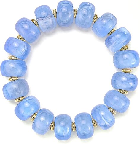 SHERLOVE Beaded Bracelets for Women Chunky Statement Resin Beaded Elastic-Stretch Bracelet Women Boho Summer Beach Vacation Jewelry Gifts in Saudi Arabia