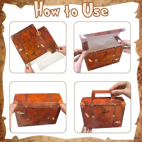 6Pcs Magic Theme Party Decorations: Travel Suitcase Paperboard Fantasy Box 3 Size Vintage Stackable Trunk for Magical Birthday Party Baby Shower Photo Booth Supplies in Saudi Arabia