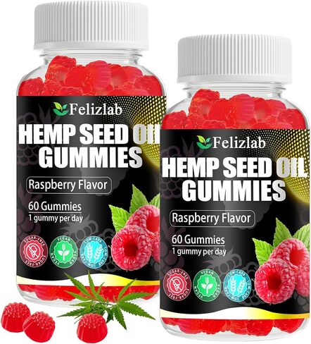 Hemp Gummies for Sleep, Pain, Anxiety -120 Count Plant Based Natural Hemp Oil Extract Gummy with Omega & Vitamin B for Relaxation and Peace - in a Raspberry Shape (Raspberry Flavor) in Saudi Arabia