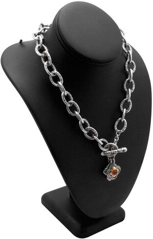 Black Leather Jewelry Necklace Display Stand - 11" Tall in Saudi Arabia