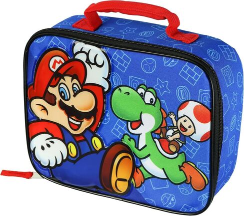 Nintendo Super Mario Lunch Box Insulated Full Zip Soft Sided Tote Bag 10" in Kuwait
