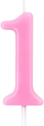 Dollet Pink Birthday Candle for Smash Cake Cupcakes, Number 1 in Saudi Arabia
