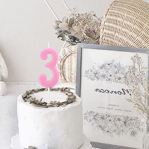 Dollet Pink Birthday Candle for Smash Cake Cupcakes, Number 1 in Saudi Arabia