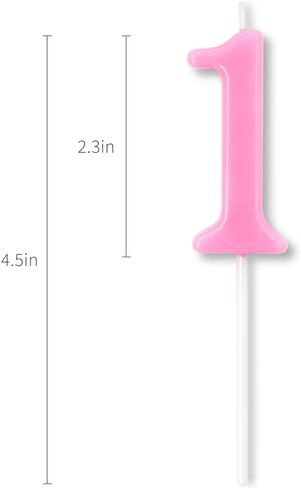 Dollet Pink Birthday Candle for Smash Cake Cupcakes, Number 1 in Saudi Arabia