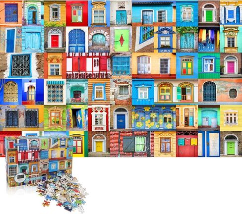 MISITU 1000 Pieces Jigsaw Puzzles for Adults Abstract 1000-Pieces Puzzle Jigsaw Puzzle Impossible Hard Difficult Challenging Puzzles for Adults Geometry Rhombus Puzzles 28 x 20 inch in Kuwait