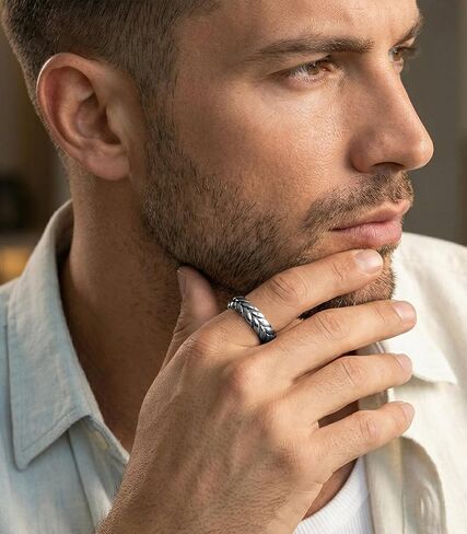 King Ring 7mm Woven Rings – Stainless Steel Band for Men & Women – Designed in USA in Saudi Arabia