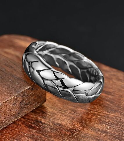 King Ring 7mm Woven Rings – Stainless Steel Band for Men & Women – Designed in USA in Saudi Arabia