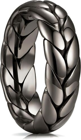 King Ring 7mm Woven Rings – Stainless Steel Band for Men & Women – Designed in USA in Saudi Arabia