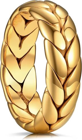 King Ring 7mm Woven Rings – Stainless Steel Band for Men & Women – Designed in USA in Saudi Arabia