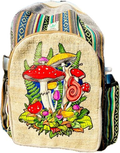 Handmade Unique Design Himalayan Hemp Cotton Backpack 17 IN Large Hippie, Festival, Hiking & Tablet Laptop Backpack Bag - Made In Mt. Everest Country Nepal in Saudi Arabia