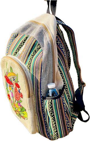 Handmade Unique Design Himalayan Hemp Cotton Backpack 17 IN Large Hippie, Festival, Hiking & Tablet Laptop Backpack Bag - Made In Mt. Everest Country Nepal in Saudi Arabia