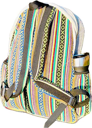Handmade Unique Design Himalayan Hemp Cotton Backpack 17 IN Large Hippie, Festival, Hiking & Tablet Laptop Backpack Bag - Made In Mt. Everest Country Nepal in Saudi Arabia