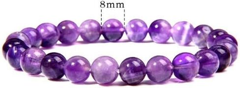 Amethyst Bracelet for Women-8mm Natural Crystal Bracelet for Anxiety Relief | Handmade Adjustable Genuine Purple Beaded Healing Stone Bracelets,Spiritual Mind Relaxation Jewelry Gifts in Saudi Arabia