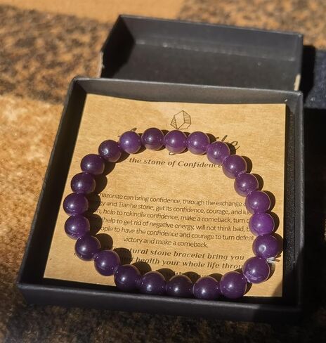 Amethyst Bracelet for Women-8mm Natural Crystal Bracelet for Anxiety Relief | Handmade Adjustable Genuine Purple Beaded Healing Stone Bracelets,Spiritual Mind Relaxation Jewelry Gifts in Saudi Arabia