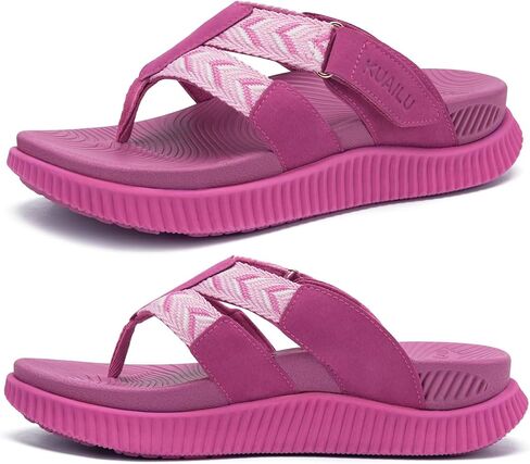 KuaiLu Womens Orthopedic Flip Flops Comfortable Arch Support Summer Walking Thong Sandals Beach Vacation Boho Outfits Casual Non-Slip Shoes Indoor Outdoor in Kuwait