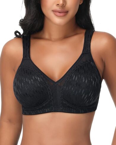 Women's Wirefree Minimizer Bra Full Coverage Plus Size Non Padded Support for Large Bust Comfort Seamless Bra in Saudi Arabia