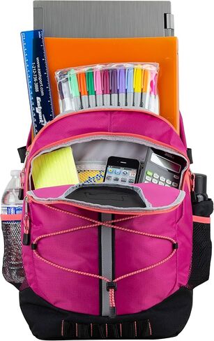 FUEL Hiking Backpack for Women Men Terra Sport, Travel, College, Gym, Work with Laptop Sleeve, Bungee, 18 Inches, Magenta Orchid in Saudi Arabia
