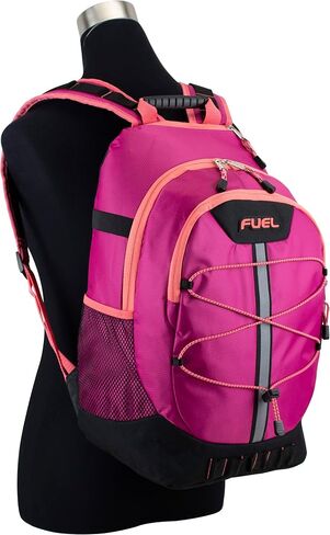 FUEL Hiking Backpack for Women Men Terra Sport, Travel, College, Gym, Work with Laptop Sleeve, Bungee, 18 Inches, Magenta Orchid in Saudi Arabia