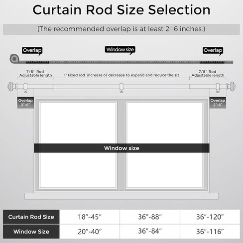 Bronze Curtain Rod for Windows 36-88 Inches, 1 Inch Heavy Duty Adjustable Drapery Pole, Modern Window Treatment Rod with Decorative Square Finials, Easy Installation in Saudi Arabia