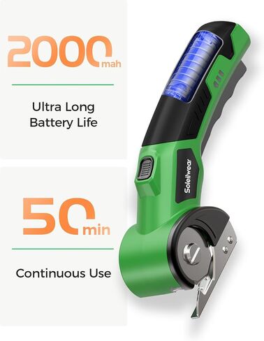 Cordless Electric Scissors, Rechargeable Cardboard Cutter, 4V Upgrade Motor Electric Box Cutter with 2 Blades, Safety Lock & LED Light, Powerful Cutting for Cardboard Box, Plastic, Leather in Kuwait