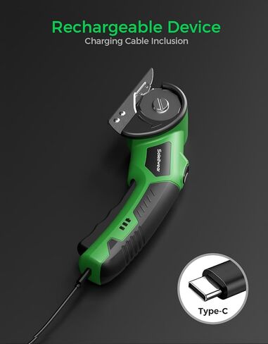Cordless Electric Scissors, Rechargeable Cardboard Cutter, 4V Upgrade Motor Electric Box Cutter with 2 Blades, Safety Lock & LED Light, Powerful Cutting for Cardboard Box, Plastic, Leather in Kuwait