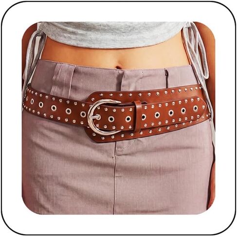 COSYDAYS Wide Waist Belt Black Punk Leather Belts Fashion for Women in Saudi Arabia