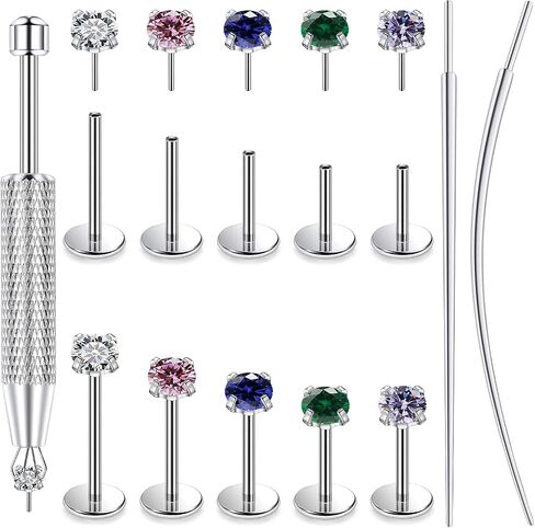 F136 Titanium 20/18/16g Threadless Earrings Nose Rings Lip Medusa Studs 6/7/8/10mm Piercing Jewelry for Women Men in Saudi Arabia