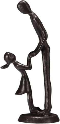 Dad Gifts from Daughter Iron Figurine Gift for Father's Day, Birthday, Love Sculpture for Stepdad, Husband, New Dad Memorial Keepsake Wedding Gift (Dad Holding Daughter‘s Hands) in Saudi Arabia