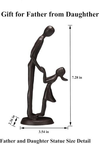 Dad Gifts from Daughter Iron Figurine Gift for Father's Day, Birthday, Love Sculpture for Stepdad, Husband, New Dad Memorial Keepsake Wedding Gift (Dad Holding Daughter‘s Hands) in Saudi Arabia