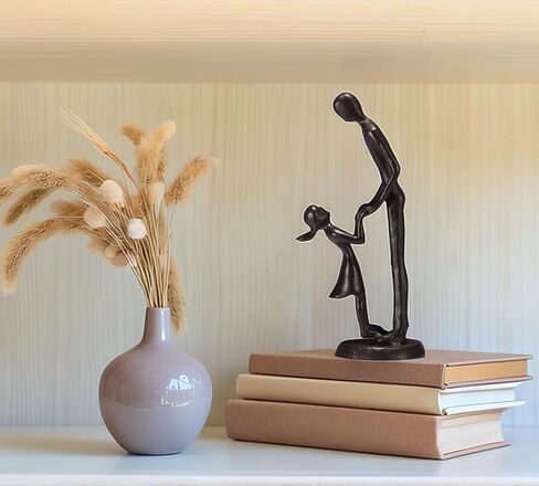 Dad Gifts from Daughter Iron Figurine Gift for Father's Day, Birthday, Love Sculpture for Stepdad, Husband, New Dad Memorial Keepsake Wedding Gift (Dad Holding Daughter‘s Hands) in Saudi Arabia