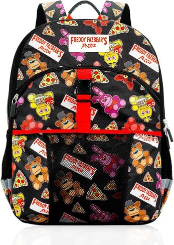 Five Nights at Freddy's Backpack with Lunch Bag Set - Bundle with 16" FNAF Backpack, FNAF Lunch Box, Stickers, Water Bottle | Five Nights at Freddy's School Bag for Boys, Kids in Saudi Arabia
