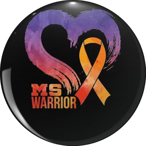 Ms Warrior Heart Multiple Sclerosis Awareness Month Metal Lapel Hat Pin Te Tack Pinback 0.75" in Kuwait