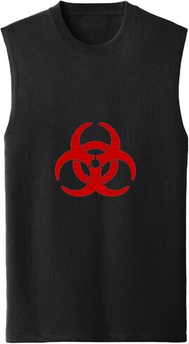 تي شيرت Biohazard بدون أكمام بشعار Hazmat مضحك بدون أكمام هدية مبتكرة للرجال والنساء in Kuwait
