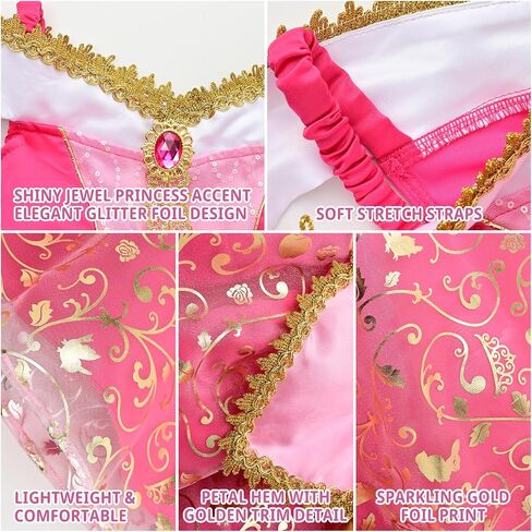 DJDLPARTY Princess Dress Up for Girls 4-8Y, Toddler Kids Fancy Princess Costume with Accessories for Party Halloween Outfit in Saudi Arabia