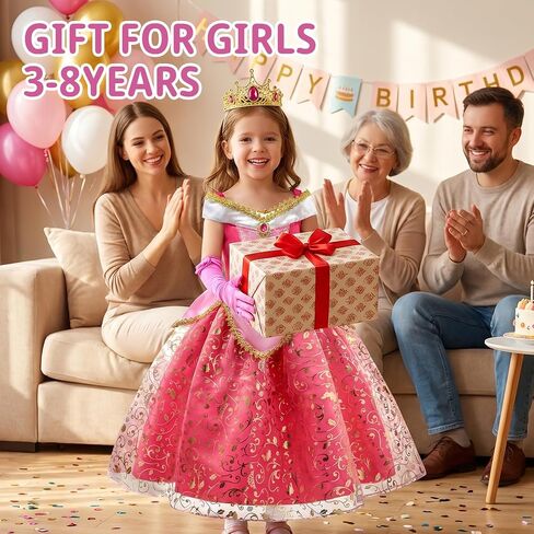 DJDLPARTY Princess Dress Up for Girls 4-8Y, Toddler Kids Fancy Princess Costume with Accessories for Party Halloween Outfit in Saudi Arabia