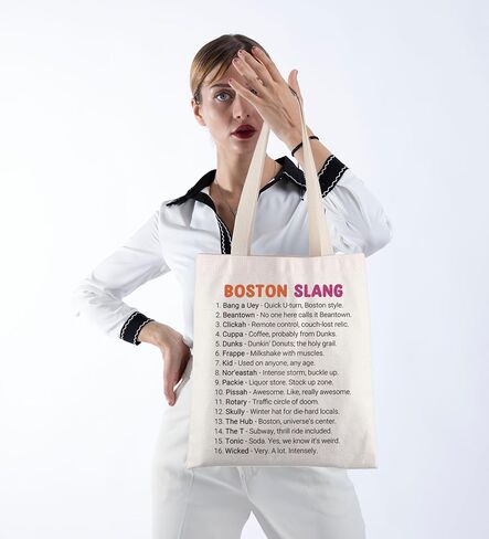 حقيبة POFULL Boston State Trip Merch Massachusetts Gift New England Gift Boston Slang Tote in Kuwait