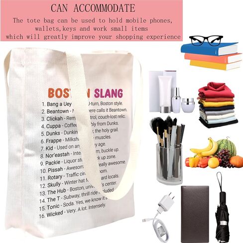 حقيبة POFULL Boston State Trip Merch Massachusetts Gift New England Gift Boston Slang Tote in Kuwait