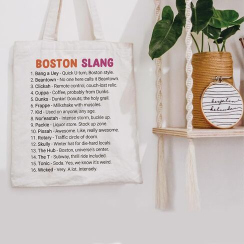 حقيبة POFULL Boston State Trip Merch Massachusetts Gift New England Gift Boston Slang Tote in Kuwait