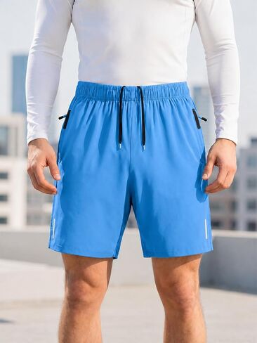 Mens Athletic Shorts Elastic Waist Casual Shorts with Pockets for Workout Running Gym Summer Shorts in Kuwait
