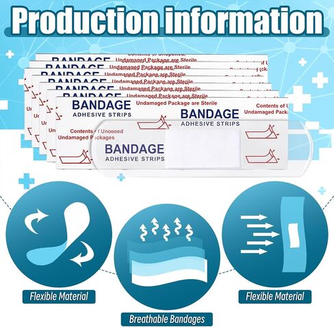 200 Count Clear Waterproof Adhesive Bandages Bulk 3/4" x 3" Adhesive Breathable Bandages for Sensitive Skin School Nurses Businesses Travel First Aid Kits Homeless Care Supplies Donations in Saudi Arabia