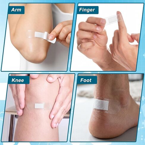 200 Count Clear Waterproof Adhesive Bandages Bulk 3/4" x 3" Adhesive Breathable Bandages for Sensitive Skin School Nurses Businesses Travel First Aid Kits Homeless Care Supplies Donations in Saudi Arabia