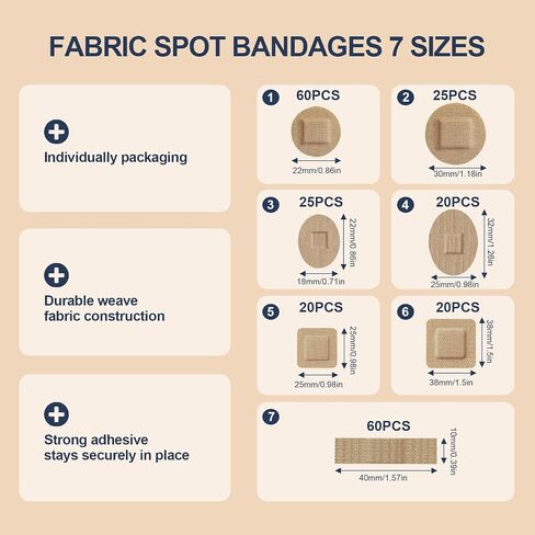 230PCS Small Round Bandages for Face, Elastic Fabric Flexible Circle Bandaids, Adhesive Circular Bandaid Aids in Saudi Arabia