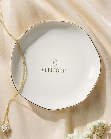 Jewelry Tray for Rings & Earrings, White, 4.5 Inch | Aesthetic Trinket Dish, Catchall Tray, For Vanity, Bathroom Countertop, Dresser & Nightstand, Ring Holder Gift for Women in Kuwait
