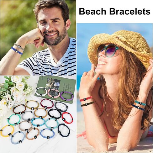 20PCS Christian Jesus Cross Rope Bracelet, Braided Cord Bracelet for Men Women, Nautical Surf Beach Bracelets Gifts Set for Sports, Handmade Woven Bracelets with Adjustable Knot in Saudi Arabia
