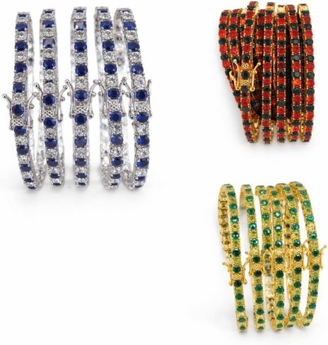 925 Sterling Silver & Gold Plated Orisha Inspired Tennis Bracelet – Orula, Yemaya, Elegua, Ochun – Santeria Yoruba Religious Jewelry – 6.5" Inch Fixed Size | Pulsera Plata 925 Orichas in Kuwait