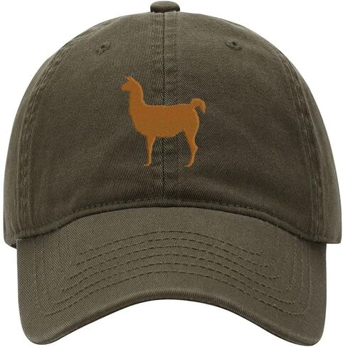 Baseball Cap for Men Women Llama Animal Embroidered Washed Cotton Dad Hat Baseball Caps in Kuwait