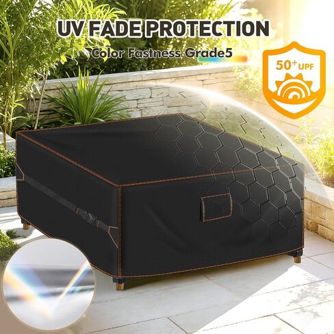 SUNICO Patio Furniture Set Cover 60" W x 60" D x 28" H, 420D Waterproof Outdoor Furniture Cover Fit Patio Furniture Outdoor Loveseat or 2 Chairs and Table Set, Triple Windproof and Anti-UV, Black in Saudi Arabia